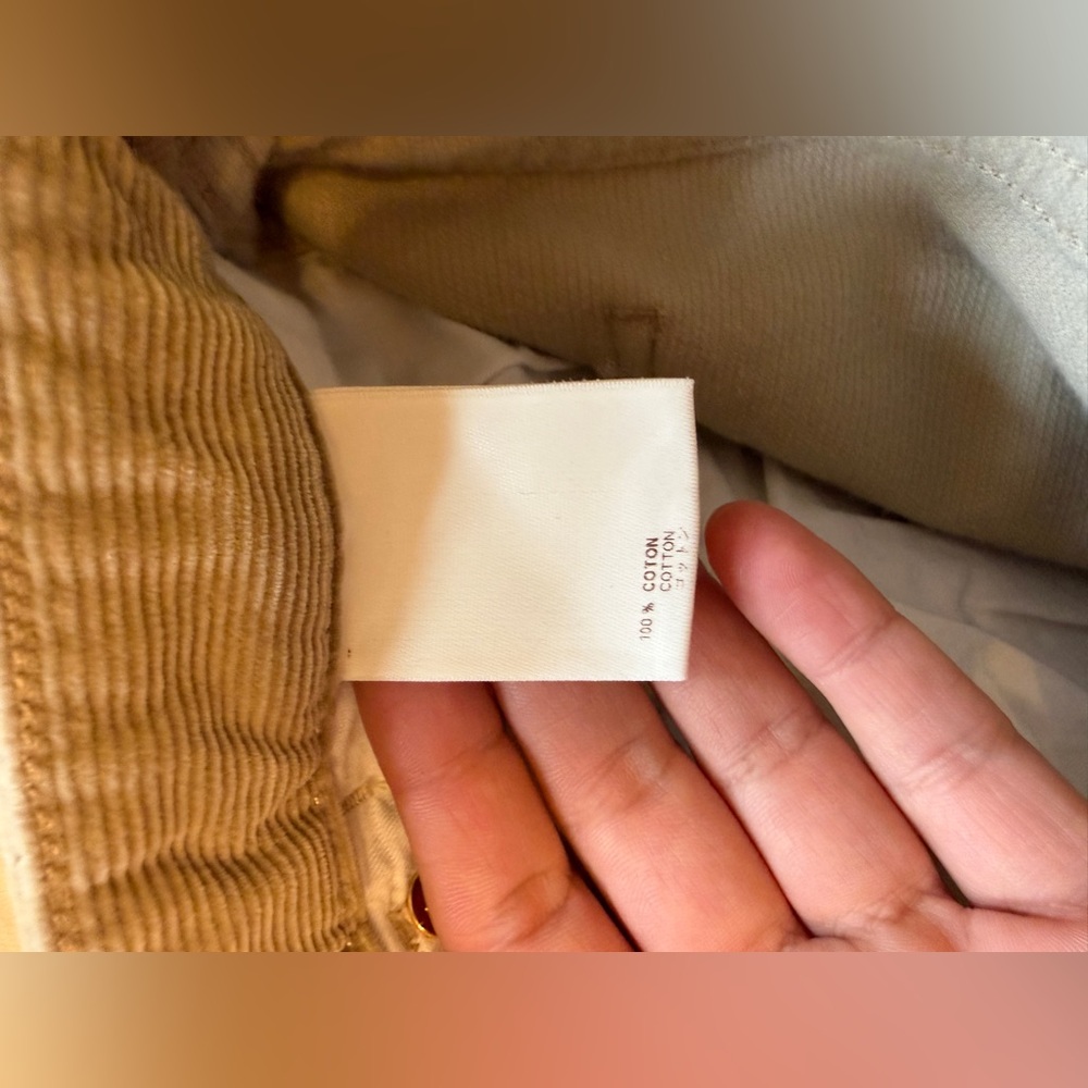 LV Louis Vuitton Pants Beige Gold Tone Buttons Men Corduroy Cotton 50 US 40 - Picture 9 of 13